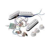 mophrati Faisceau de câblage complet pour micros de guitare électrique, incluant un Pour micro chevalet passif pour une restitution sonore optimale ; micros simples de, Blanc, 120 x 120 x 50 mm