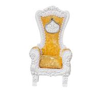 mophrati Fauteuil Miniature pour poupée, modèle 112, mobilier de Salon Miniature Unique conçu pour Divers projets de dioramas scéniques, modèle de , Jaune et Blanc , 8.5 x 16 cm
