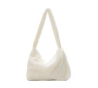 mophrati Femme en peluche sac à bandoulière fourre-tout de rangement voyage décontracté grande capacité sac à main organisateurs mode fermeture à glissière sacs, Blanc