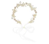 mophrati Femmes Bandeau Décoratif Cristal Ruban Mariée Chapeaux Filles De Mariage Bijoux Festival Décoration De Mode Dressing, Or