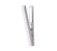 mophrati Fer à friser rechargeable USB Pour tous les types de cheveux, facile à emporter partout, sûr et durable, lisseur et bigoudi 2 en 1, Blanc