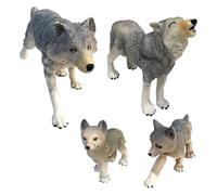 mophrati Figurine de Loups Sauvages, Jouet de décoration Cadeau pour Enfants âgés 3 à 8 Ans, enseignement et décoration la Maison, Accessoires Narration d'histoires, modèle Loup pour Sauvage,
