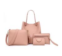 mophrati Fourre-tout ensemble sac à main Kit porte-carte artisanat taille compacte sac à main en cuir PU Design à la mode sac à bandoulière femmes fournitures, Rose