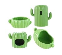 mophrati Gamelle en céramique pour Hamster : Un abri Adorable, Pratique et adapté pour aux Petits Animaux. Cette cachette en céramique pour Hamster utilise des Cactus comme