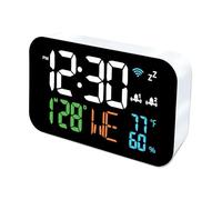 mophrati Hygromètre thermomètre Intelligent avec affichage LED numérique pour l'exploration des données historiques, horloge de Date, WiFi et semaine, lumière blanche