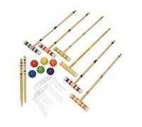 mophrati Jeu de Croquet interactif d'extérieur avec 6 maillets et Accessoires de Jeu colorés. Idéal pour des Moments de détente et de convivialité dans Votre Jardin. Portes