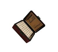 mophrati Jeu de Mahjong Chinois Traditionnel Portable, Mini tuiles de Mahjong, étui de Transport en Bois, Pratique, Facile à Lire, idée Cadeau, Version Chinoise Traditionnelle, Couleur Unique