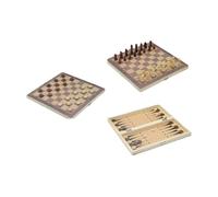 mophrati Jeu d'échecs Portable 3 en 1, léger et en Bois, Comprenant Un Jeu de Dames et de Backgammon. Étui Voyage Inclus. Jouez à Tout Moment avec ce Dames et Backgammon Bois Portable.
