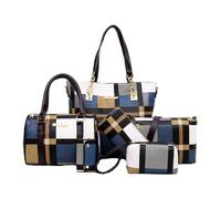 mophrati Joli ensemble de sacs à main pour femmes, cadeaux faciles à organiser et bien organisés, sac à main fourre-tout, portefeuille, étui à clés, ensemble de sacs à main en PU, bleu