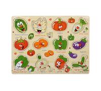 mophrati Jouets en Bois Enfants Apprentissage numéro Alphabet Puzzles bébé Tout-Petits années préscolaires Jeu éducatif Auto-Assemblage, Légumes