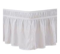 mophrati Jupe de cantonnière de lit élastique Polyvalente et élégante avec Volants Profonds, Jupe cantonnière lit Facile à Nettoyer avec Volants