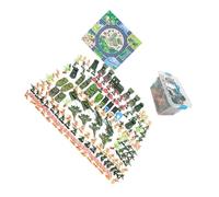 mophrati Kit de Jouets simulés Comprenant des Soldats de 6 cm Hauteur, des guérites, Chars d'artillerie, Un hélicoptère et véhicules. Accessoires pour Le Jeu rôle « Soldat ».