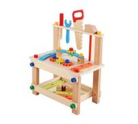 mophrati Kit pour Tout-Petits de Centre Sportif, établi éducatif en Bois pour Enfants de 1 à 6 Ans, Blocs de Construction et Outils électriques, Assemblage d'outils