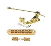 mophrati Le chevalet vibrato est doté d'une sillet à rouleau unique qui améliore la stabilité et constitue un élément décoratif pour les guitares Les Paul et autres, Or, 25 x 10 cm