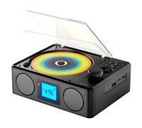 mophrati Lecteur CD rétro avec connectivité Bluetooth Profitez de la Musique n'importe où Lecteur CD avec Haut-parleurs ABS Réveil Audio Bluetooth