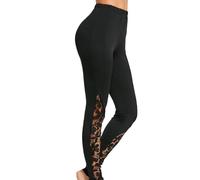 mophrati Leggings pour Femmes avec Dentelle Doux pour la Peau et Respirant pour Le Yoga Confortable et respectueux de la Peau sans Allergies Leggins