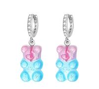 mophrati Les crochets d'oreille féminins créatifs balancent libèrent l'imagination avec des boucles d'oreilles douces en argent coloré Animal gommeux ours boucles d'oreilles