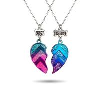 mophrati Lot de 2 enfants amitié collier demi coeur enfants pendentif en acier inoxydable mode cadeaux bijoux filles garçons