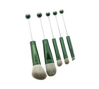 mophrati Lot de 5 pinceaux à paupières à perles avec fibres synthétiques douces, rouges, pour femmes et adultes, Vert, 15.1 cm