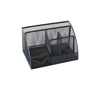 mophrati Maille Porte-Stylo tiroir de Bureau Crayon boîte de Rangement en métal Papeterie conteneur Grande capacité Multifonctionnel pour la Maison, Noir, 7-grilles