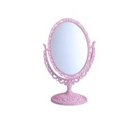 mophrati Miroir de maquillage avec support de support Style Vintage Miroirs double face Rotation Dressing Cadeaux Outils maquillage Salle bain, Ovale Rose