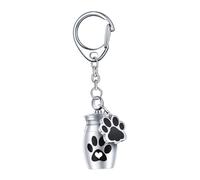 mophrati Moderne et raffiné. Urne funéraire pour Animaux de Compagnie, Porte-clés, compacte et légère, avec Couvercle à vis. Urne Souvenir pour Chien, Argent, 2.5 x 1.6 cm