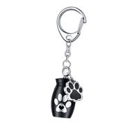 mophrati Moderne et raffiné. Urne funéraire pour Animaux de Compagnie, Porte-clés, compacte et légère, avec Couvercle à vis. Urne Souvenir pour Chien, Noir, 2.5 x 1.6 cm