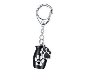 mophrati Moderne et raffiné. Urne funéraire pour Animaux de Compagnie, Porte-clés, compacte et légère, avec Couvercle à vis. Urne Souvenir pour Chien, Noir, 2.5 x 1.6 cm