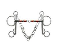 mophrati Mors de bride à mâcher en acier inoxydable pour un confort optimal et des performances exceptionnelles. Crochets pour chevaux, chaîne, rouleau en forme de H, acier , Argent , 127 mm