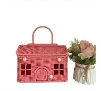 mophrati Panier de Rangement en Osier Monchichi, Solution de,Rose | pour accessoires de poupée matériel de loisirs créatifs