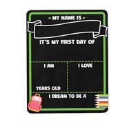 mophrati Panneau en bois « Premier jour d'école » pour enfants, tableau noir double face, accessoire photo compact et réutilisable, panneau de rentrée scolaire, accessoire photo pour le premier jour