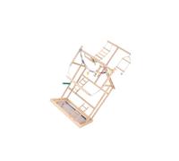 mophrati Perchoir à Oiseaux avec Structure de Jeu en Bois Comprenant des échelles et des Jouets à mâcher pour Un Jeu Joyeux. Ce perchoir Oiseaux avec balançoire et Structure d'escalade Suspendue est