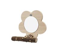 mophrati Perchoir pour Perroquet avec Miroir pour stimuler l'interaction visuelle et développer la Coordination et l'agilité Lors des Exercices Quotidiens. Perchoir en Bois avec