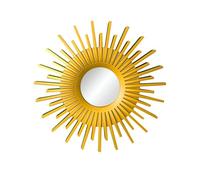mophrati Petit miroir rond pour chambre à coucher, transparent, haute définition, magnifique accessoire de décoration pour la maison. Miroir de maquillage, Or en forme soleil, 25 cm