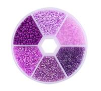 mophrati Petites perles d'espacement de graines de verre 2mm couture artisanat boîte perles en vrac faisant collier à faire soi-même boucle d'oreille sac chaussures accessoires, Violet