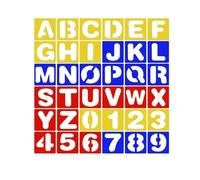 mophrati Pochoirs pour peindre l'alphabet en plastique modèle semi-transparent fournitures d'apprentissage réutilisables enseignement de la conception évidée, type 2