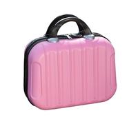 mophrati Portable Maquillage Stockage Organisateur Voyage ABS Valise boîte Mini Protecteur embarquement cosmétique étui Sac attaché au Chariot, Rose