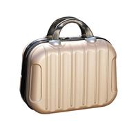 mophrati Portable Maquillage Stockage Organisateur Voyage ABS Valise boîte Mini Protecteur embarquement cosmétique étui Sac attaché au Chariot, Champagne