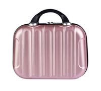 mophrati Portable Maquillage Stockage Organisateur Voyage ABS Valise boîte Mini Protecteur embarquement cosmétique étui Sac attaché au Chariot, Or Rose