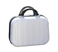 mophrati Portable Maquillage Stockage Organisateur Voyage ABS Valise boîte Mini Protecteur embarquement cosmétique étui Sac attaché au Chariot, Blanc