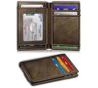 mophrati Portefeuille Mignon avec Fermeture magnétique, Blocage RFID, Portefeuille Fin pour Hommes, 12 Cartes, bloquant RFID, Blocs magnétiques, C