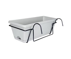 mophrati Pot de culture suspendu avec soucoupe, facile à arroser, idéal pour les balcons et autres espaces. Arrosez vos plantes et légumes facilement et commodément, gris clair