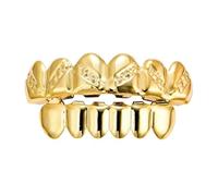 mophrati Pour Grillz dentaires inférieurs sophistiqués en argent, style, | de bouche pour dentiste, cosplay, fête, , plaqué or 18 carats, gel de dentition fixe