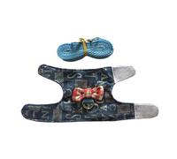 mophrati Rabbit Strap on Harness - Accessoire pour Animaux de Compagnie Aventures en Plein air Harnais de Hamster Mignon et ludique avec Accessoire, Alphabet Anglais,1, M