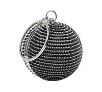 mophrati Sac à bandoulière élégant pour femmes Look luxueux avec apparence Bling ABS femmes boule ronde sac en cristal sac à bandoulière pour femmes