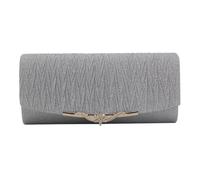 mophrati Sac à bandoulière en chaîne léger et Portable, pochettes en Polyester, sac à main de soirée élégant, large Application à la mode, argent