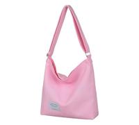 mophrati Sac à bandoulière en toile de grande capacité, élégant et pratique, sacs à bandoulière simples et à la mode, sac de Shopping, rose