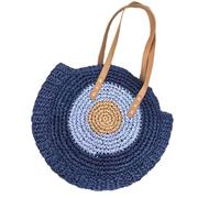 mophrati Sac à bandoulière paille mode cercle stockage sac à main été voyage Portable personnalisé fourre-tout à la mode femme sac à main
