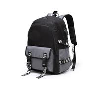 mophrati Sac à d'école secondaire intermédiaire avec Chargeur USB Sac de Rangement pour Ordinateur Portable de Bureau Camping randonnée Sac à décontracté pour Bouteille d'eau, Le Noir