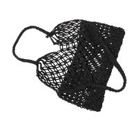 mophrati Sac de plage pratique et durable pour un emballage et un voyage faciles Sac de plage en paille durable et pratique Sac à main en paille, noir